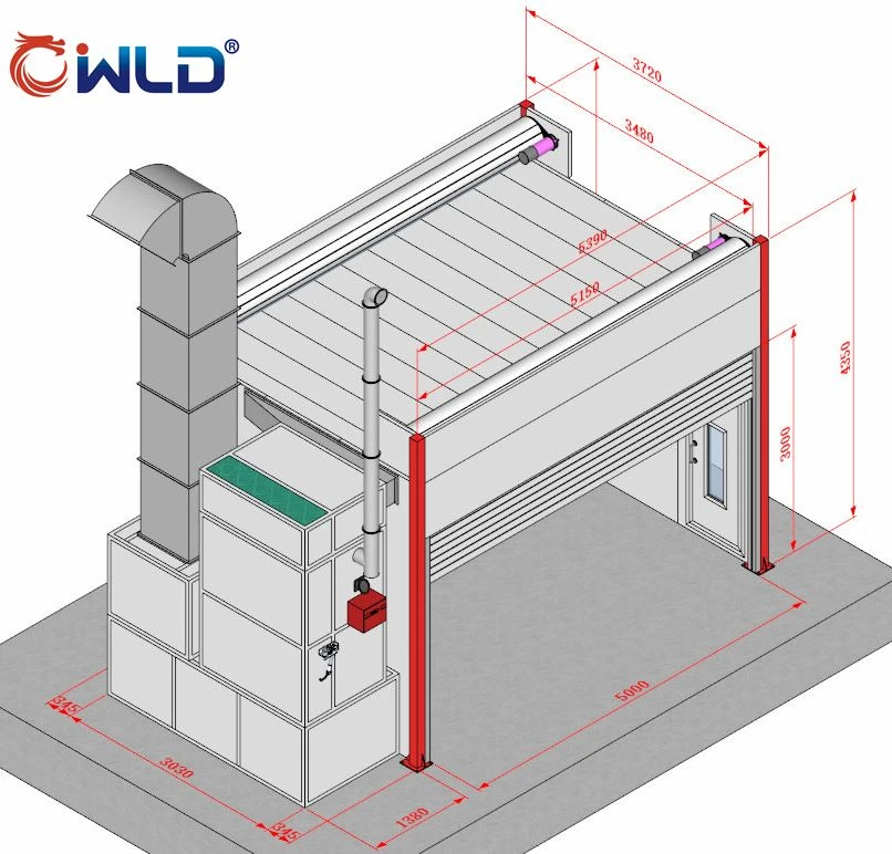 Customized Spray Booth With Rolling Door And Frequency Converter