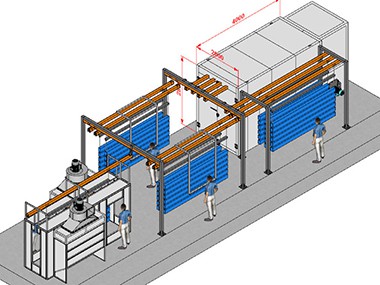 Käsitsi pulbervärvimise pihustusliin müügiks Indoneesias